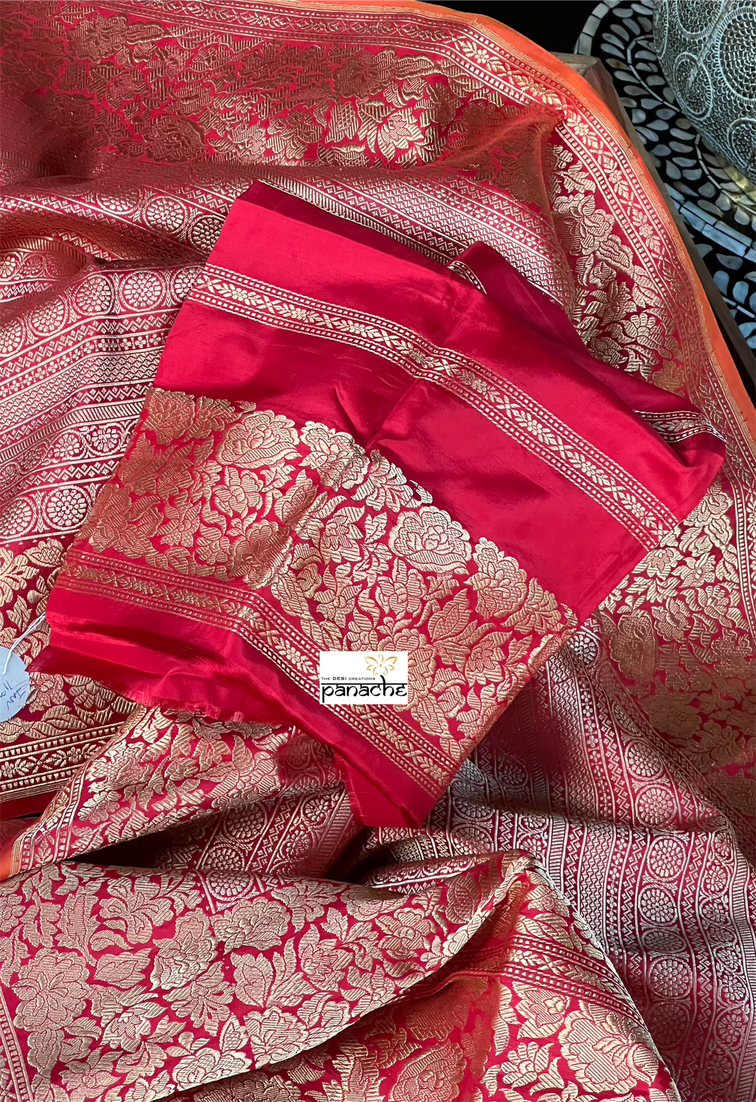 Pure Silk Banarasi - Red Zari Brocade