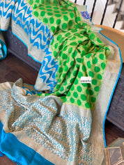 Khaddi Georgette Banarasi - Green Firozi