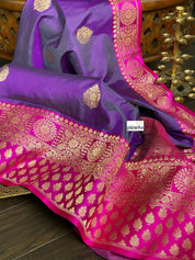 Katan Silk Banarasi - Purple Magenta
