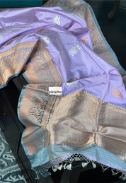 Katan Silk Banarasi - Violet Grey Kadwa