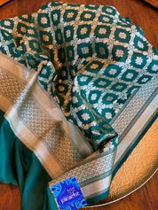 Silk Cotton Dupatta - Dark Green