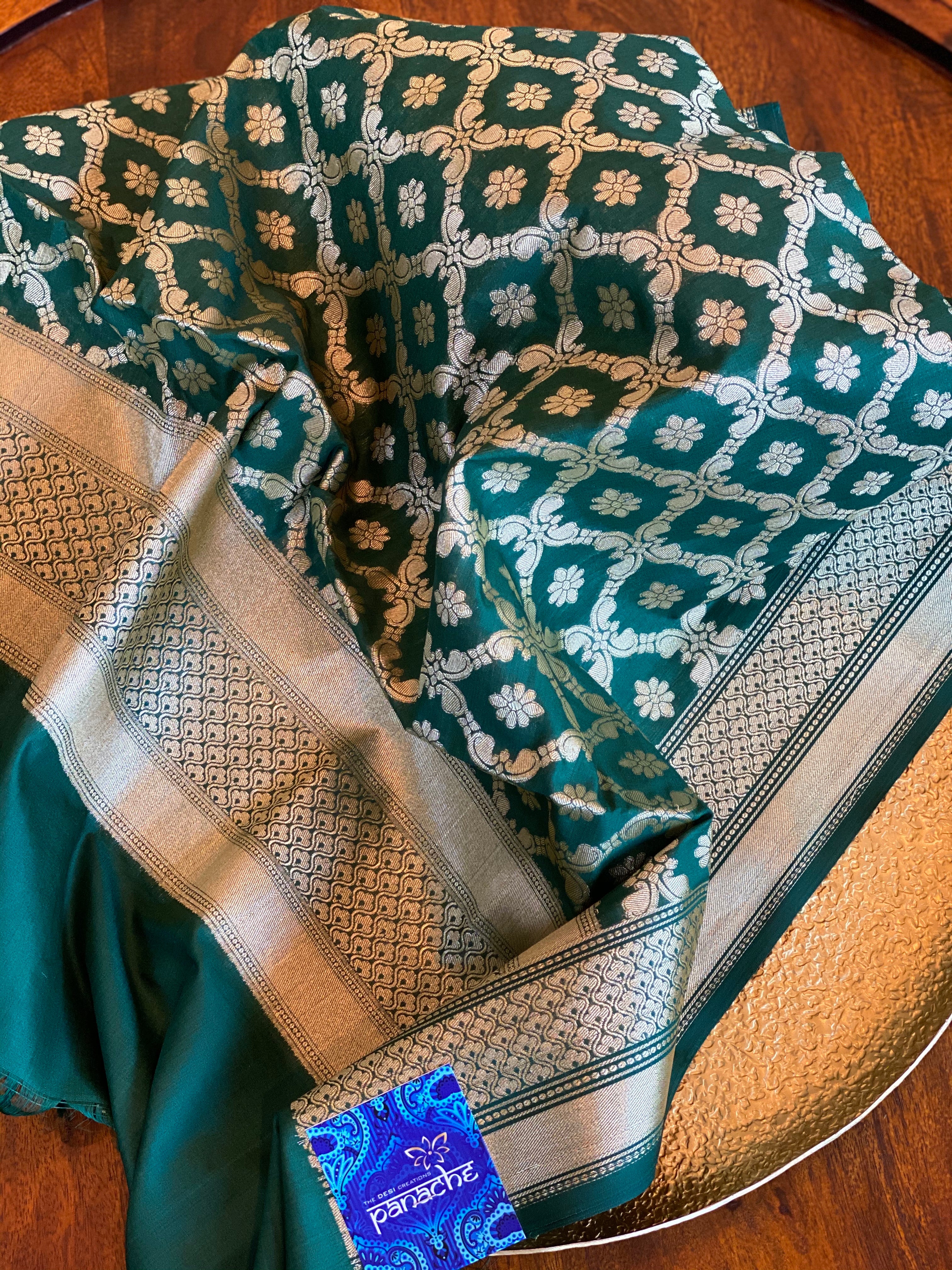Silk Cotton Dupatta - Dark Green