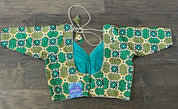 Designer Blouse - Green Black Woven