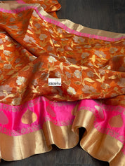 Kota Silk Jangla - Orange Pink