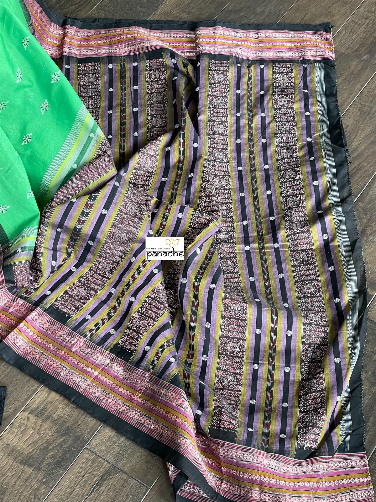 Pure Cotton Bomkai - Green Black