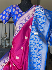 Pure Katan Silk Banarasi - Magenta Pink