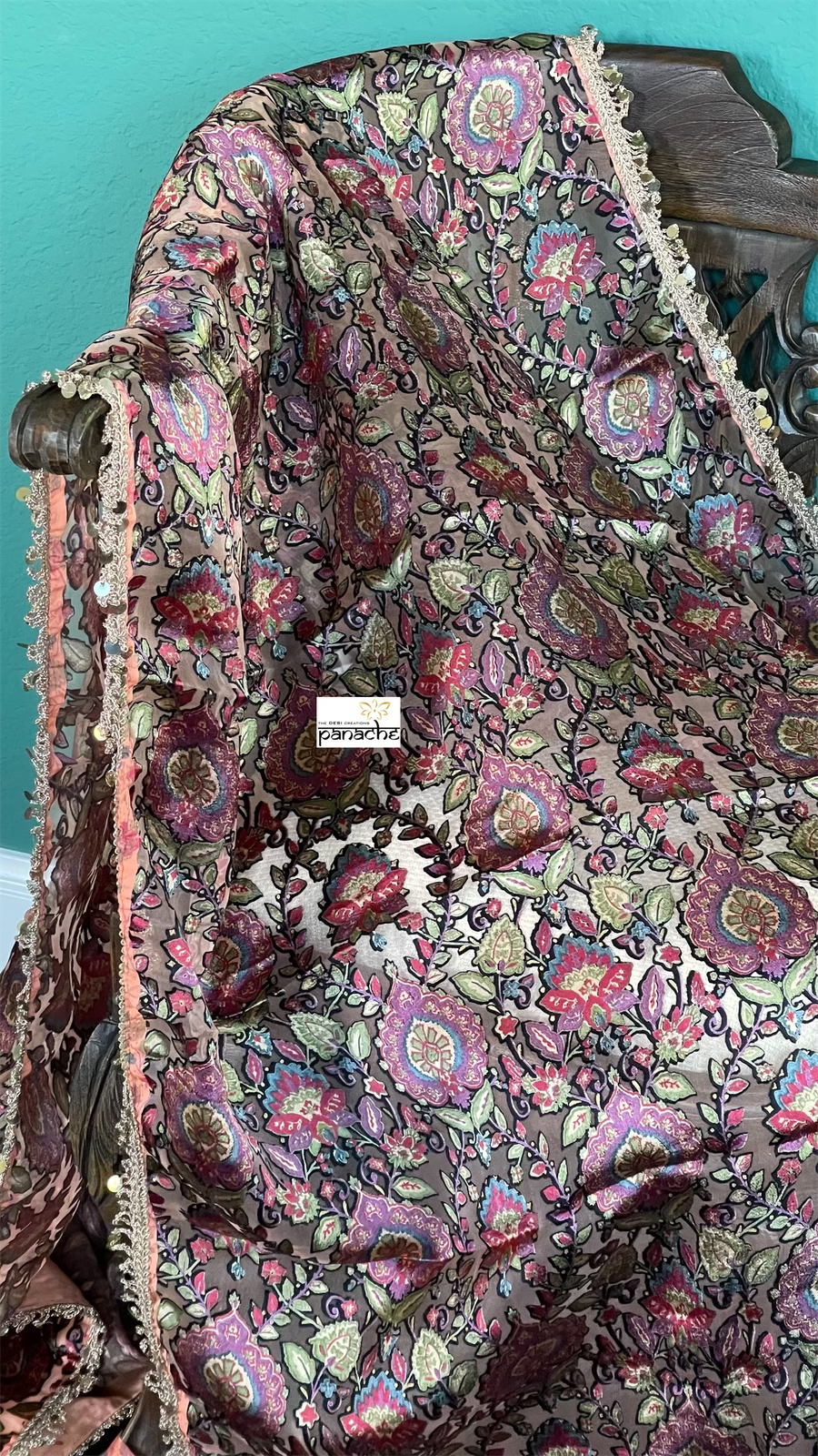 Designer Organza Satin - Multi color