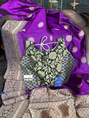 Katan Silk Banarasi - Purple Black