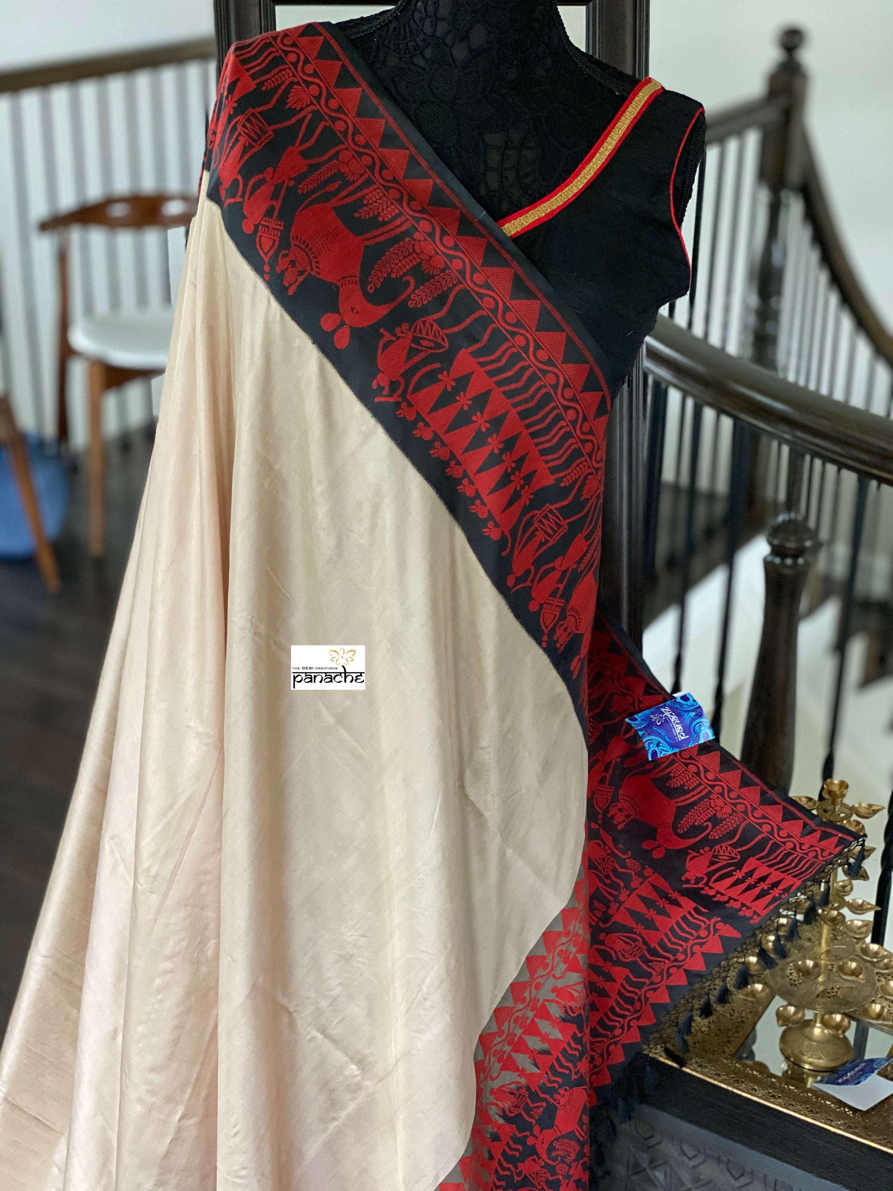 Pure Silk Banarasi - Light Mocha