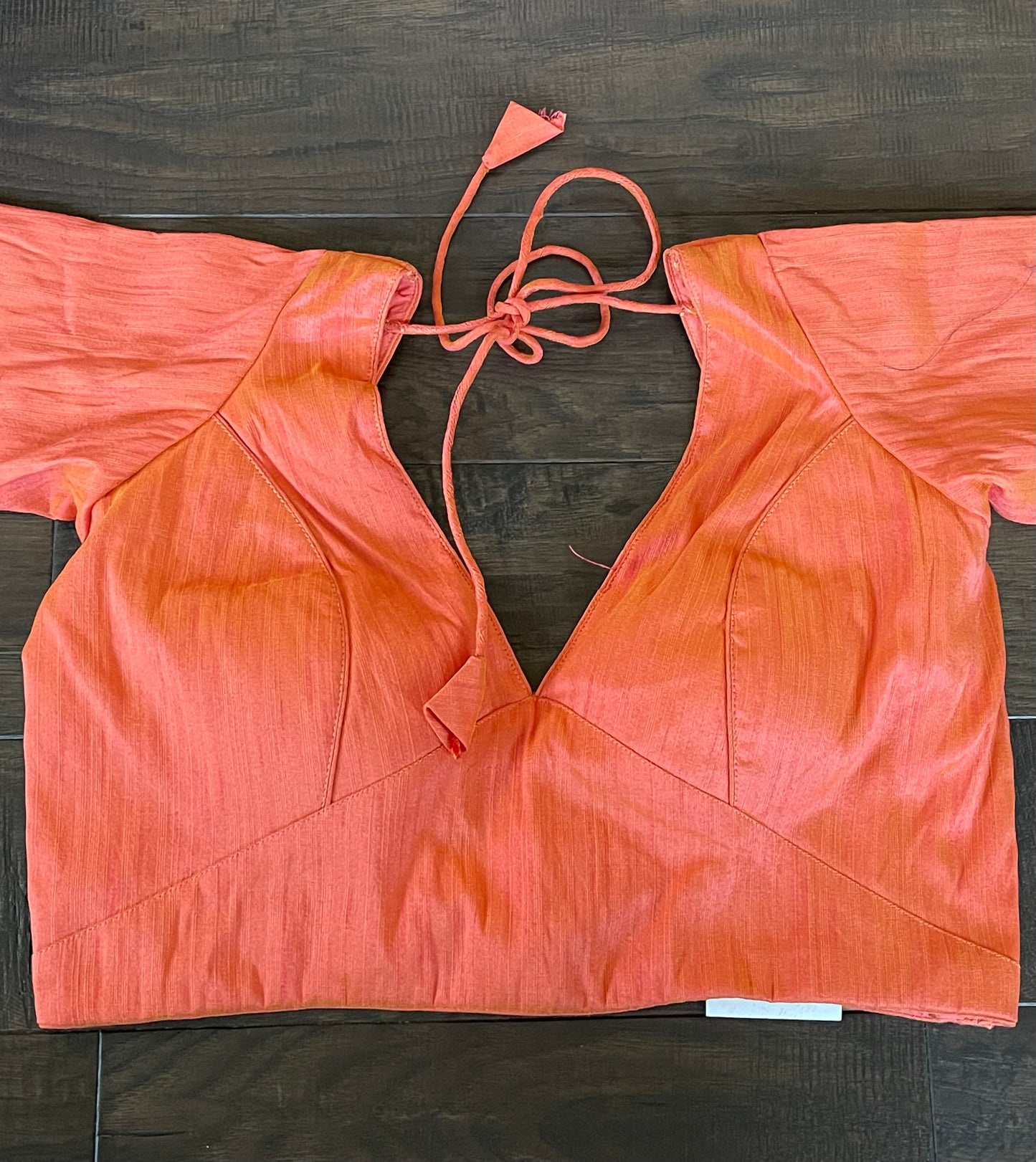 Designer Blouse - Rust orange Raw Silk