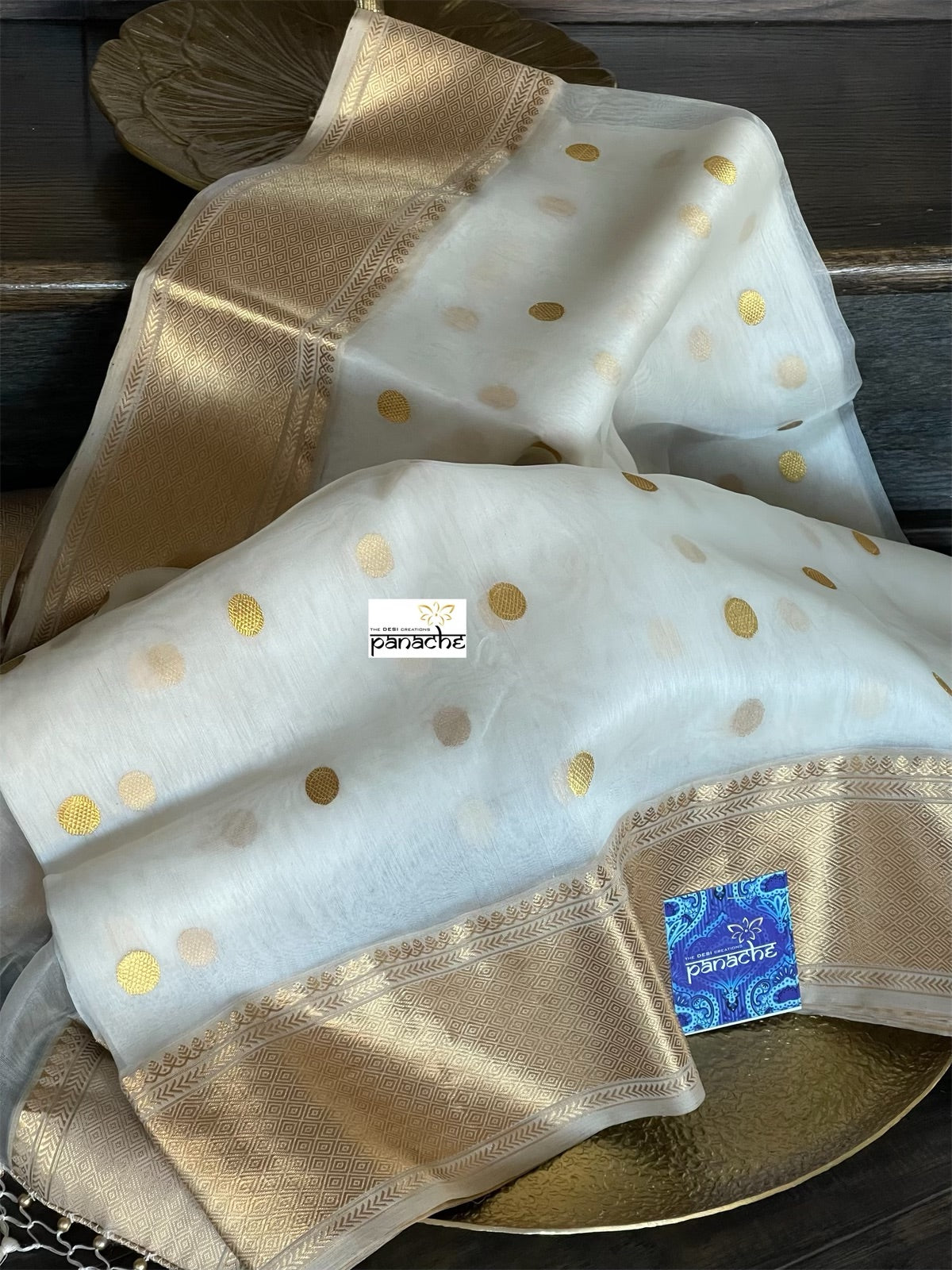 Pure Chanderi Organza Silk - Off White Iknaliya