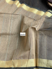 Cotton Silk Jamdaani - Brown Gold Zari