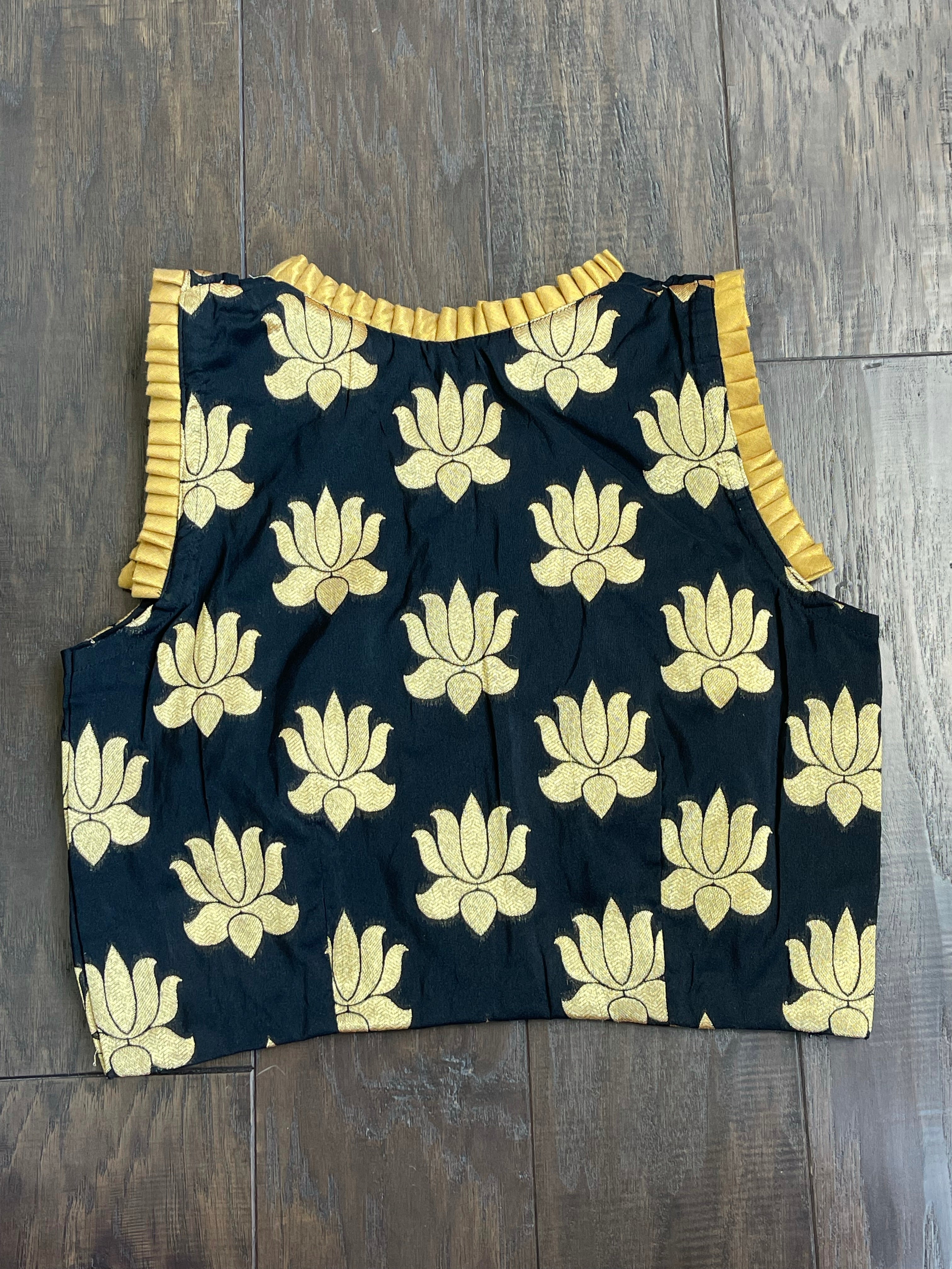Designer Blouse - Black Lotus