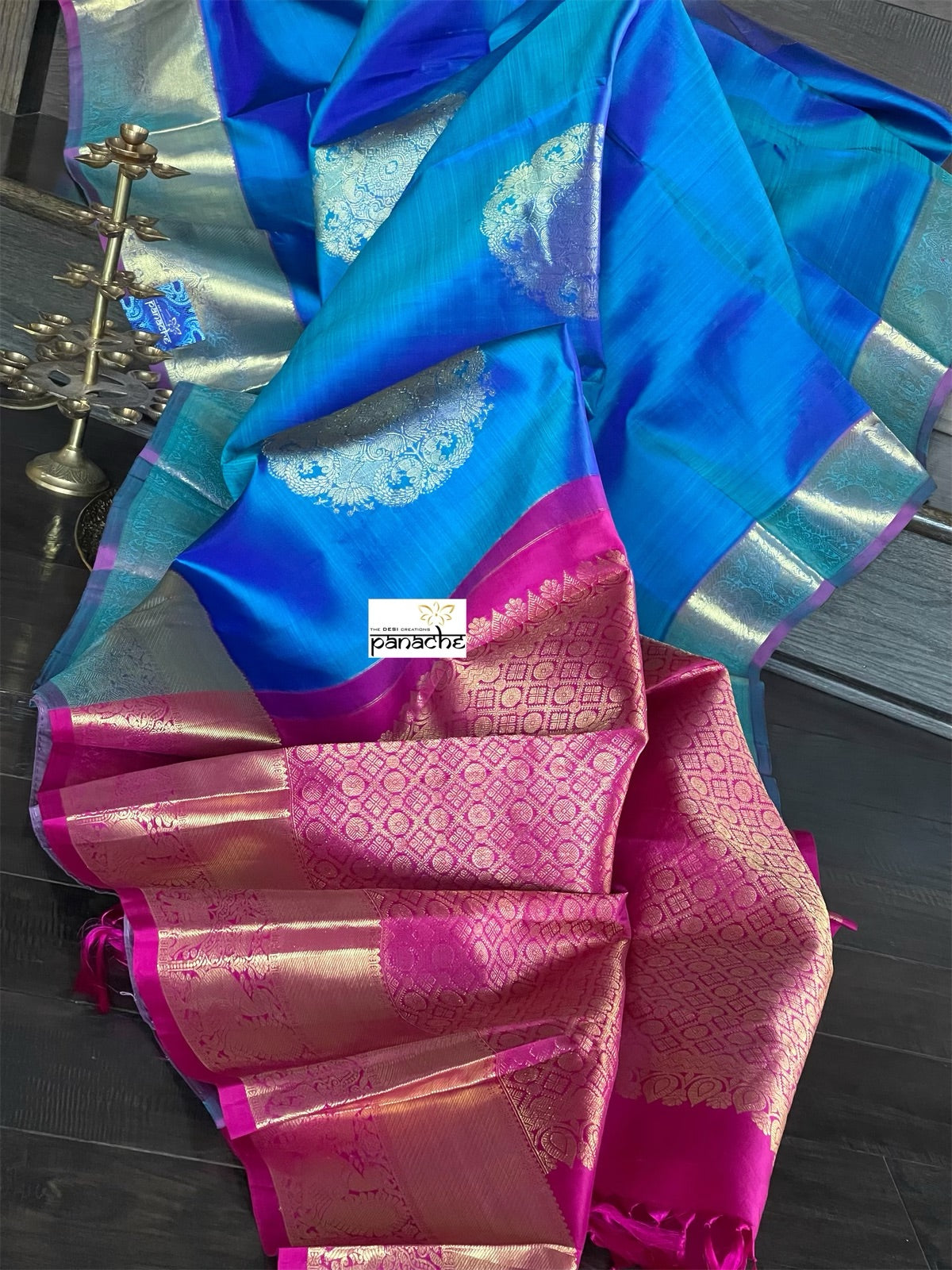 Silk Kanjivaram - Blue Dual Shaded