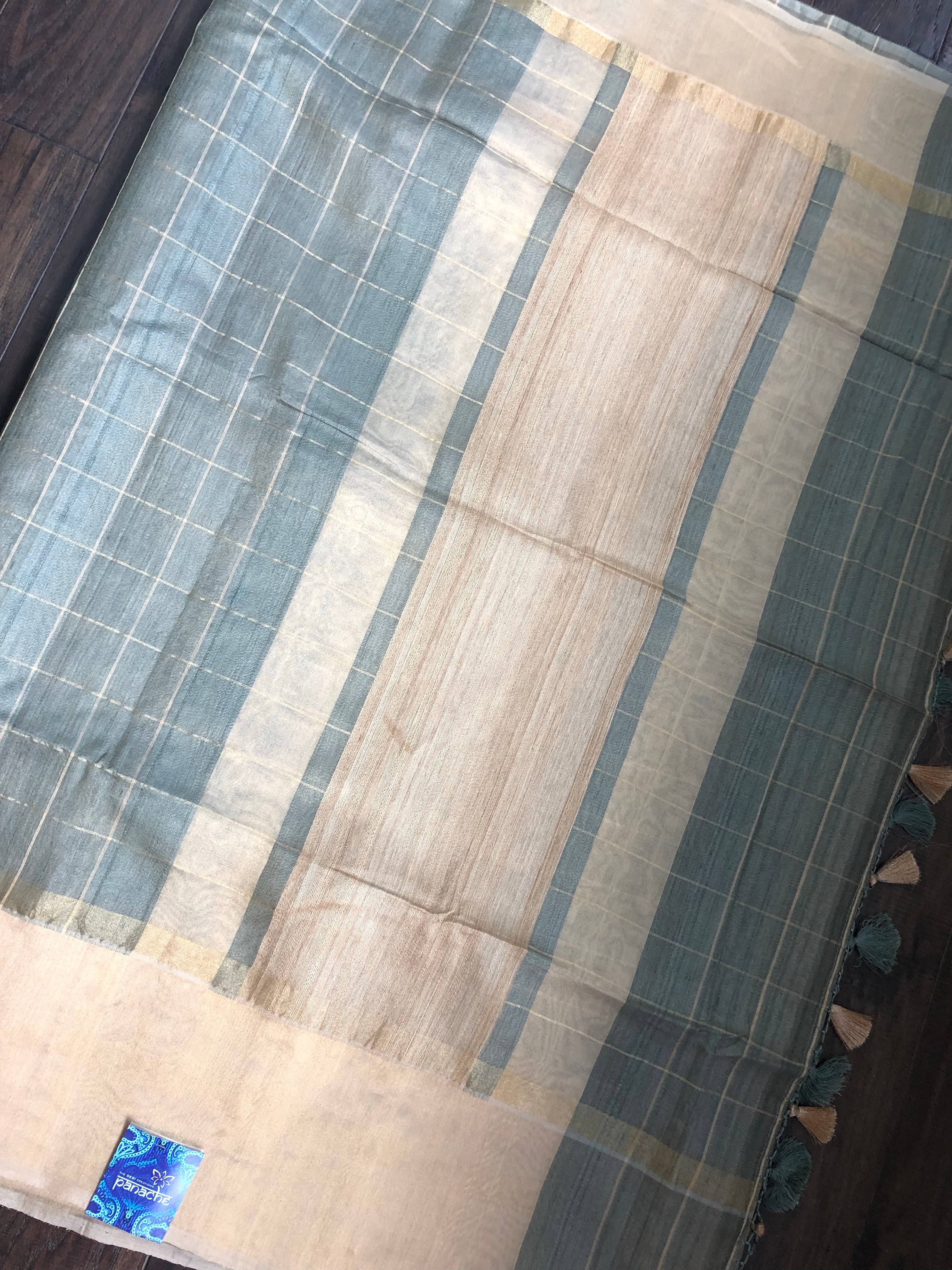 Tassur by Tissue Silk Banarasi - Grey Golden