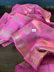 Cotton Silk Banarasi - Pink Meenakari