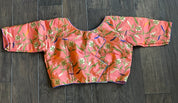 Designer Blouse - Peach Meenakari