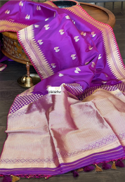 Pure Silk Kadwa Banarasi - Purple