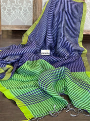 Linen - Satin Border Striped Linen