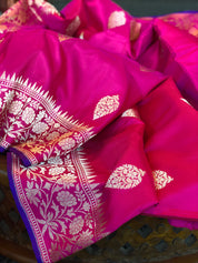 Katan Silk Banarasi - Magenta Purple