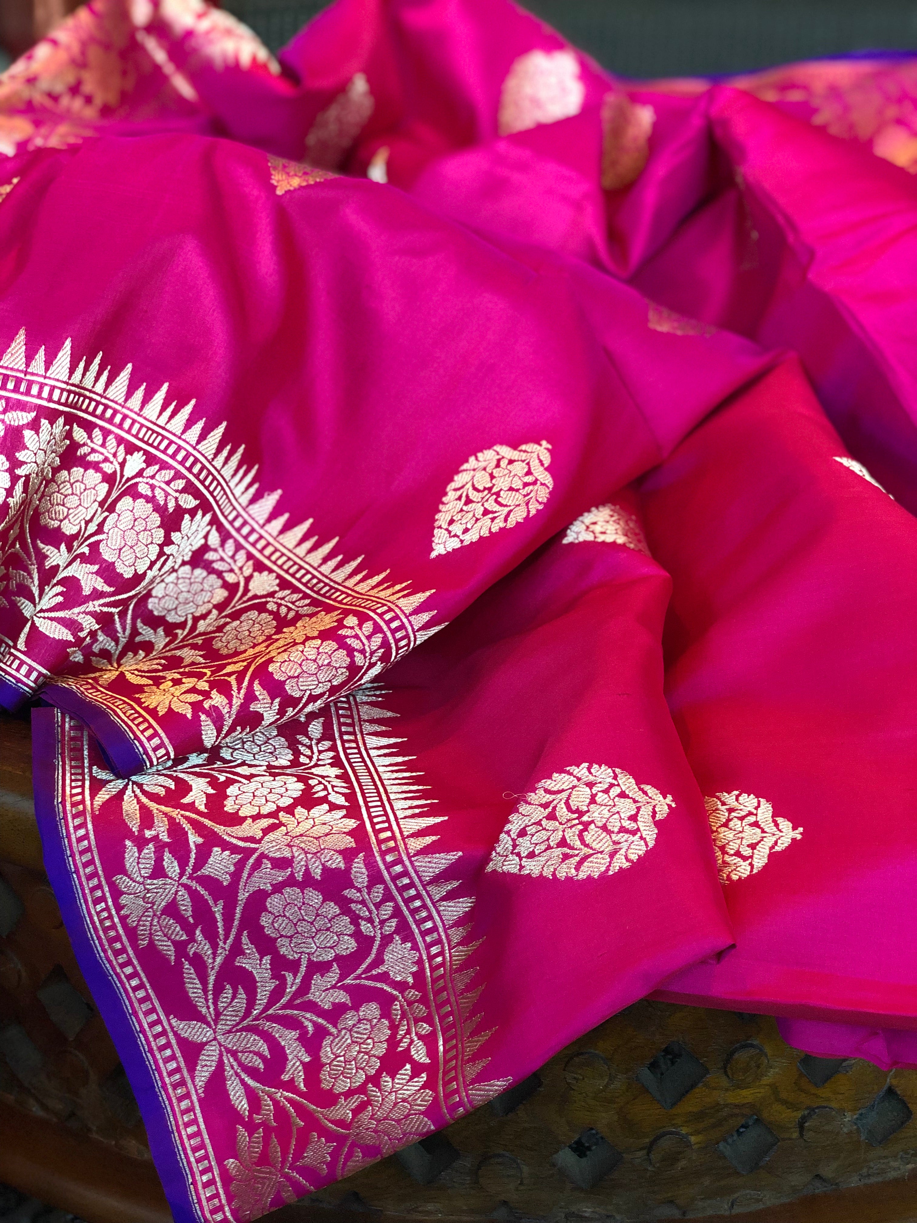 Katan Silk Banarasi - Magenta Purple