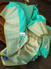 Pure Silk Katan Banarasi - Sea Green Kadhwa