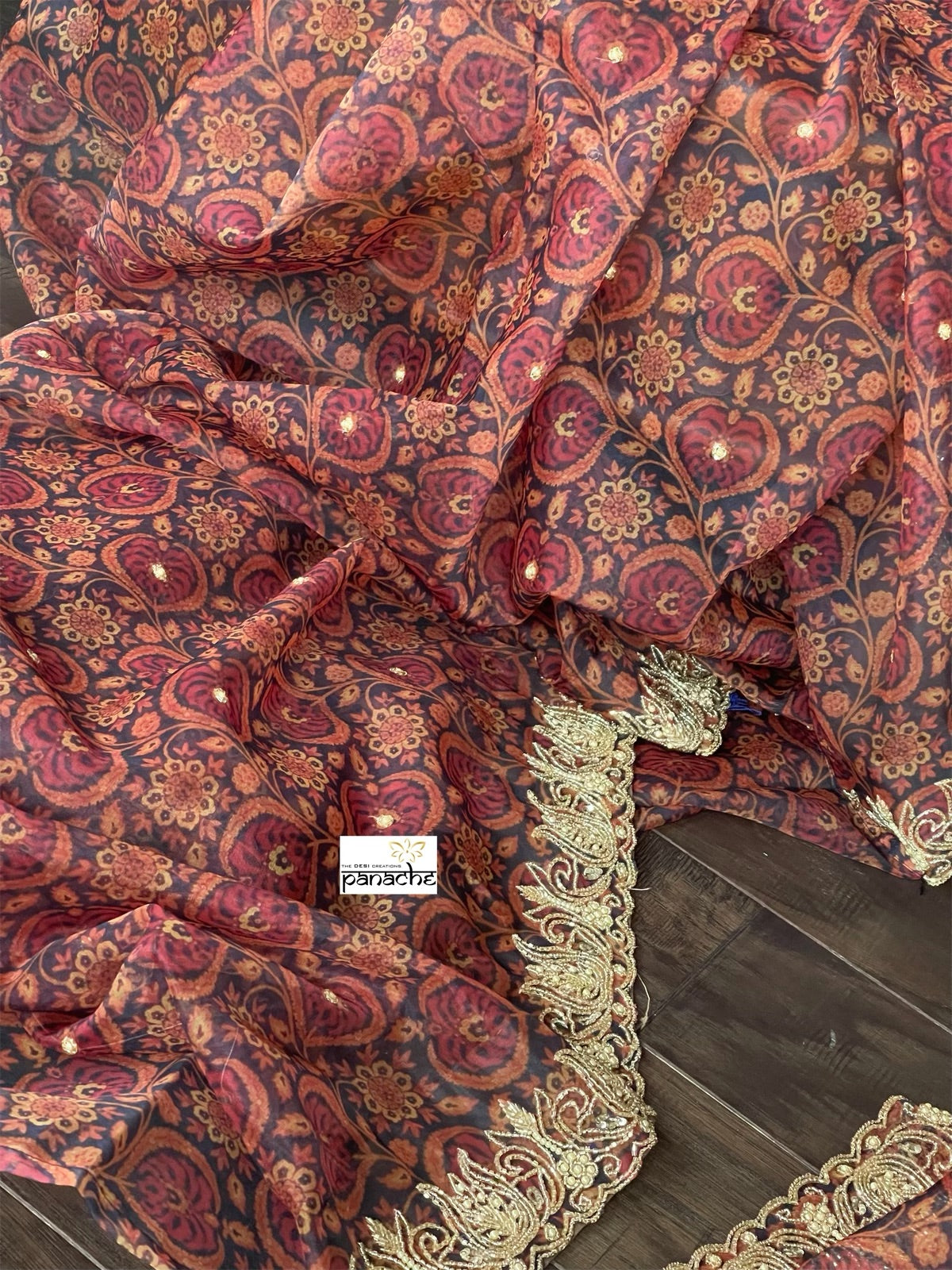 Designer Inspired Organza - Kalamkari Printed