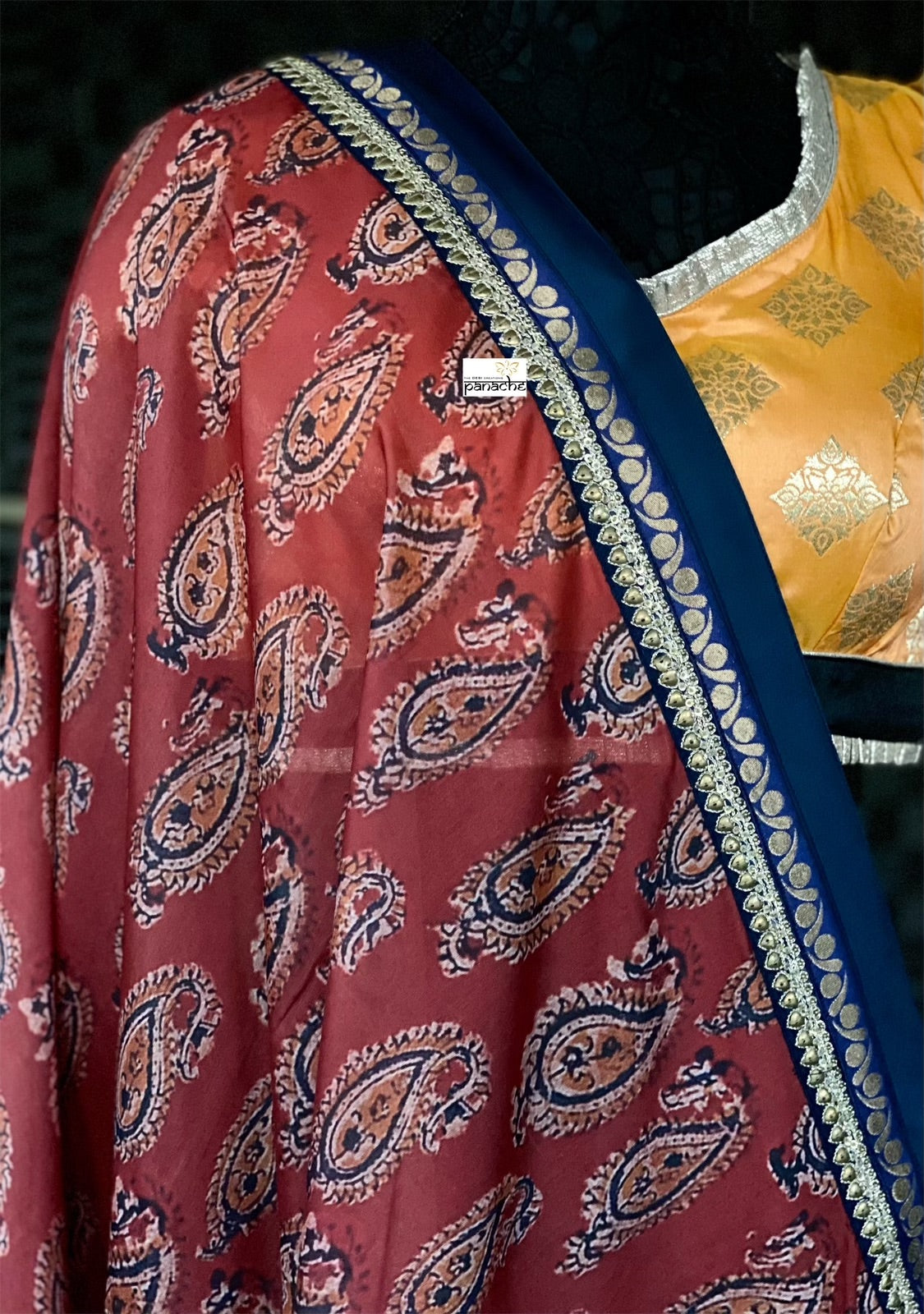 Designer Blouse - Bright Yellow Diamond Motif