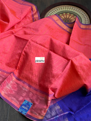 Soft Silk Ikat - Tomato Pink Blue