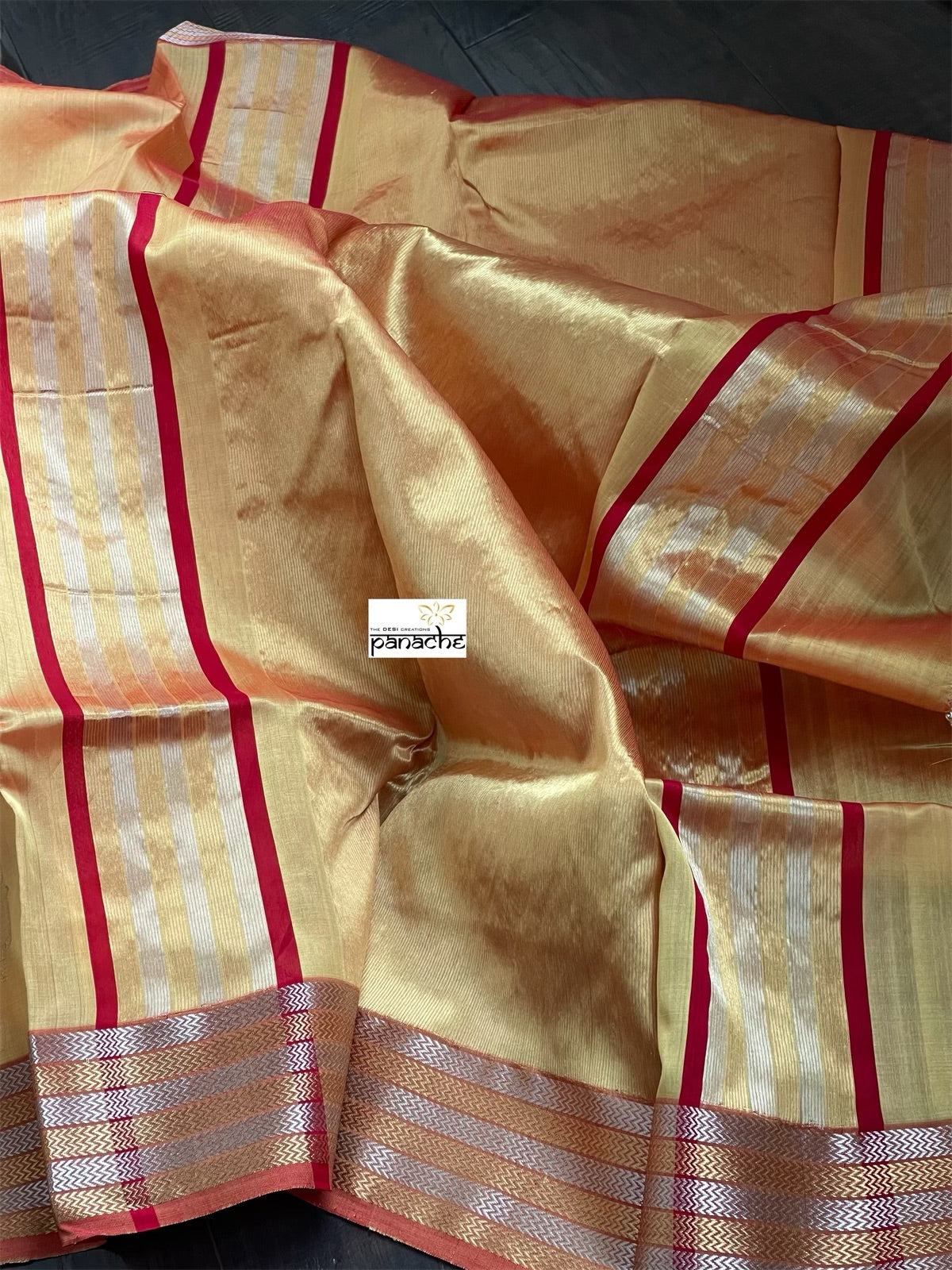 Pure Chanderi Silk - Yellow Eknaliya Woven
