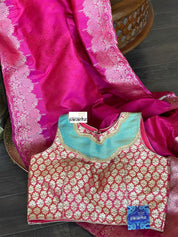 Designer Blouse - Raspberry Pink Meenakari