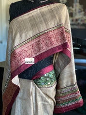 Designer Tussar Silk - Gicha Banarasi Border