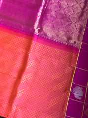 Silk Kanjivaram - Pink Orange Dual Shaded
