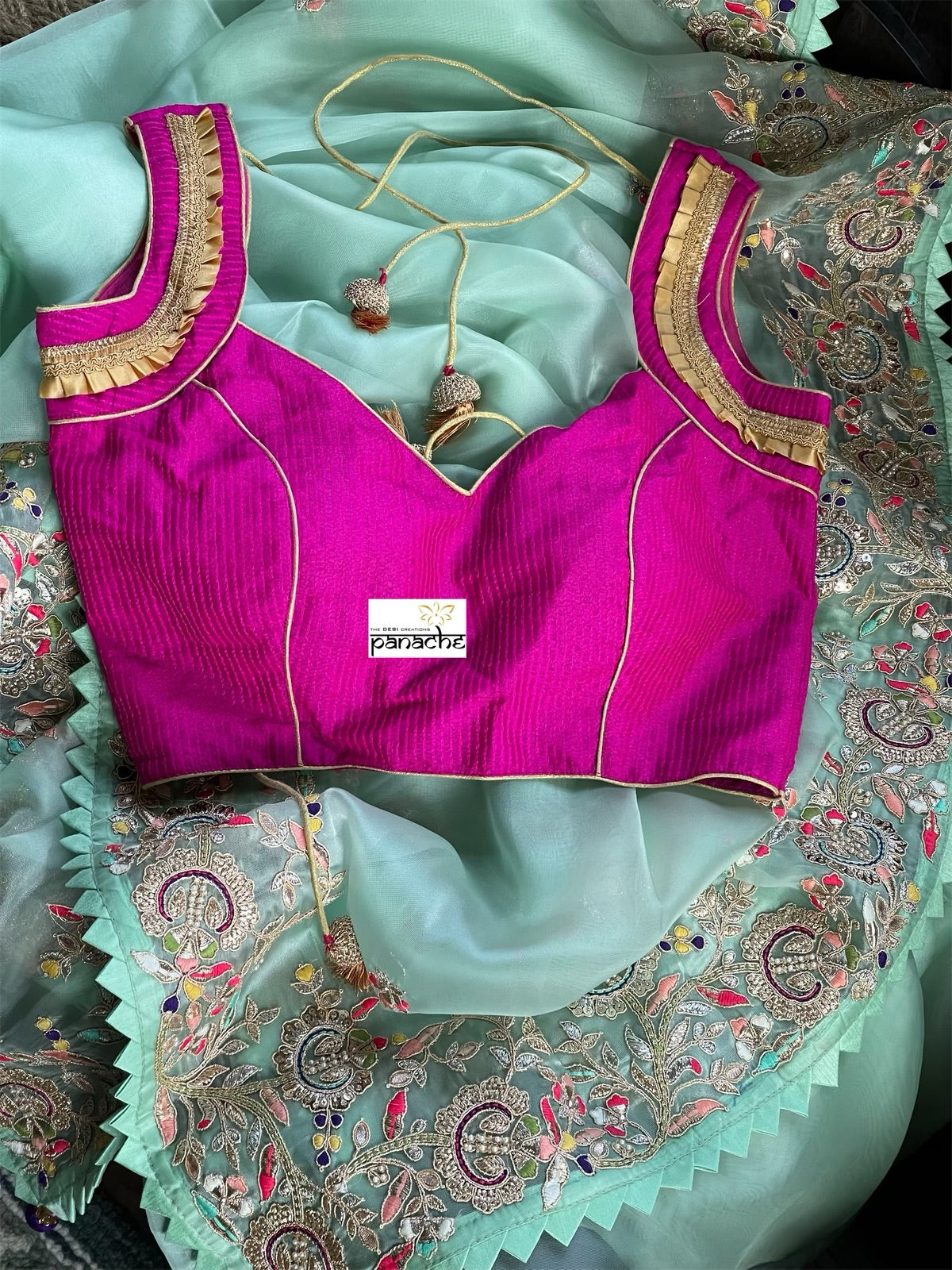 Designer Blouse - Pink Antique Zari