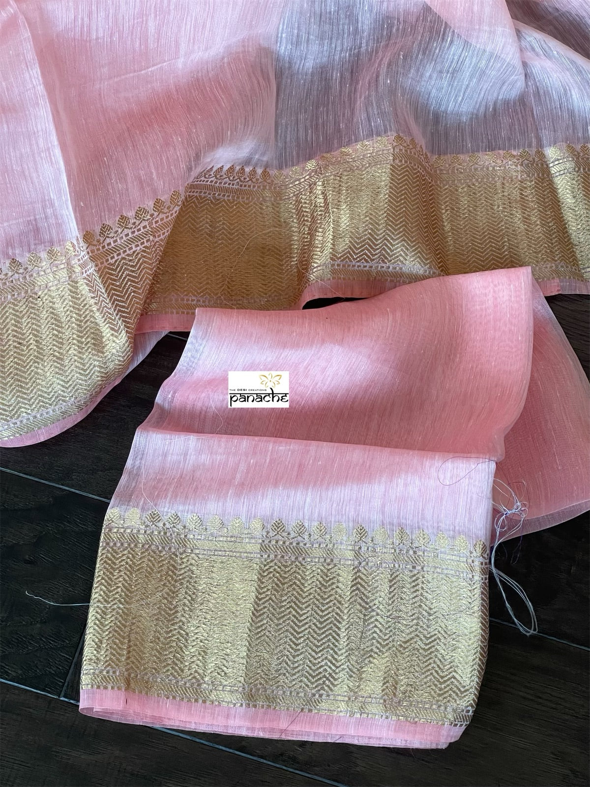Handloom Silk Linen - Peach Pink