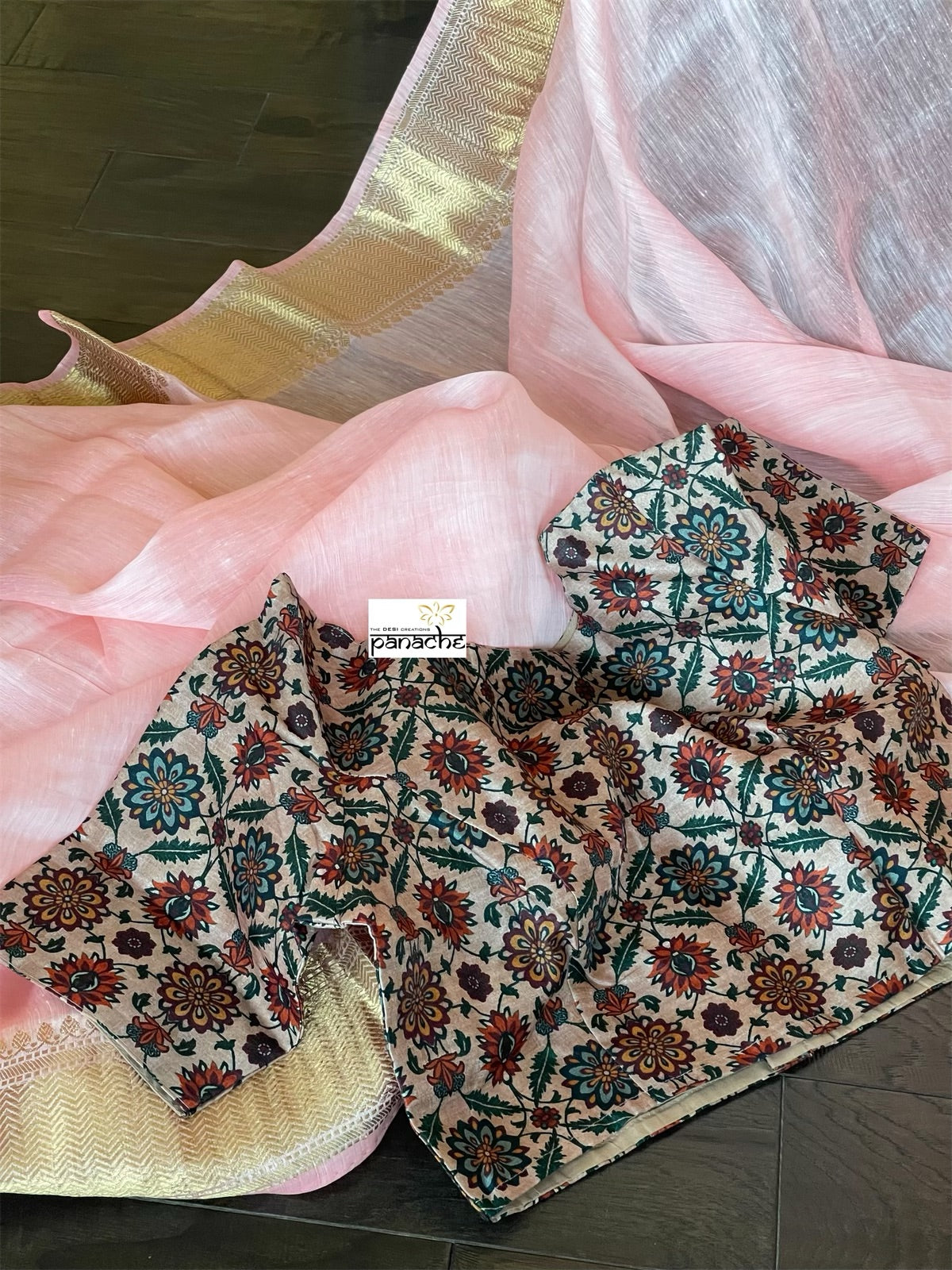 Designer Blouse - Pale Pink Floral