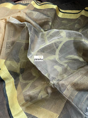 Cotton Silk Jamdaani - Brown Gold Zari