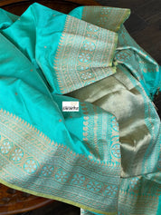 Pure Silk Katan Banarasi - Sea Green Kadhwa