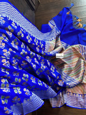 Khaddi Georgette Banarasi - Royal Blue Meenakari