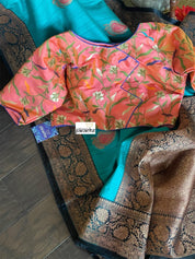 Designer Blouse - Peach Meenakari