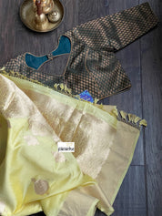 Designer Blouse - Teal Green Zari woven