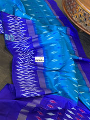 Pure Silk Ikat - Firozi Blue