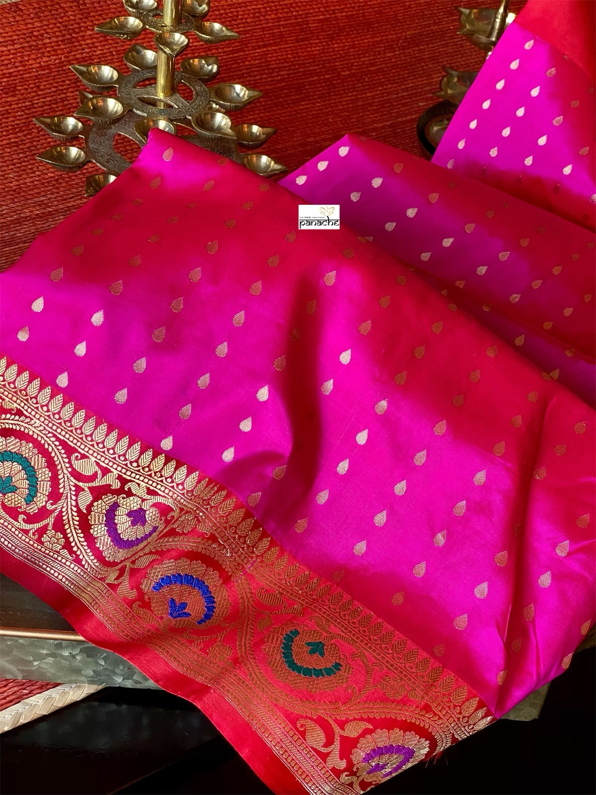 Katan Silk Banarasi - Magenta Pink