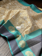 Tissue Kota Silk Embroidered - Golden Beige FIrozi
