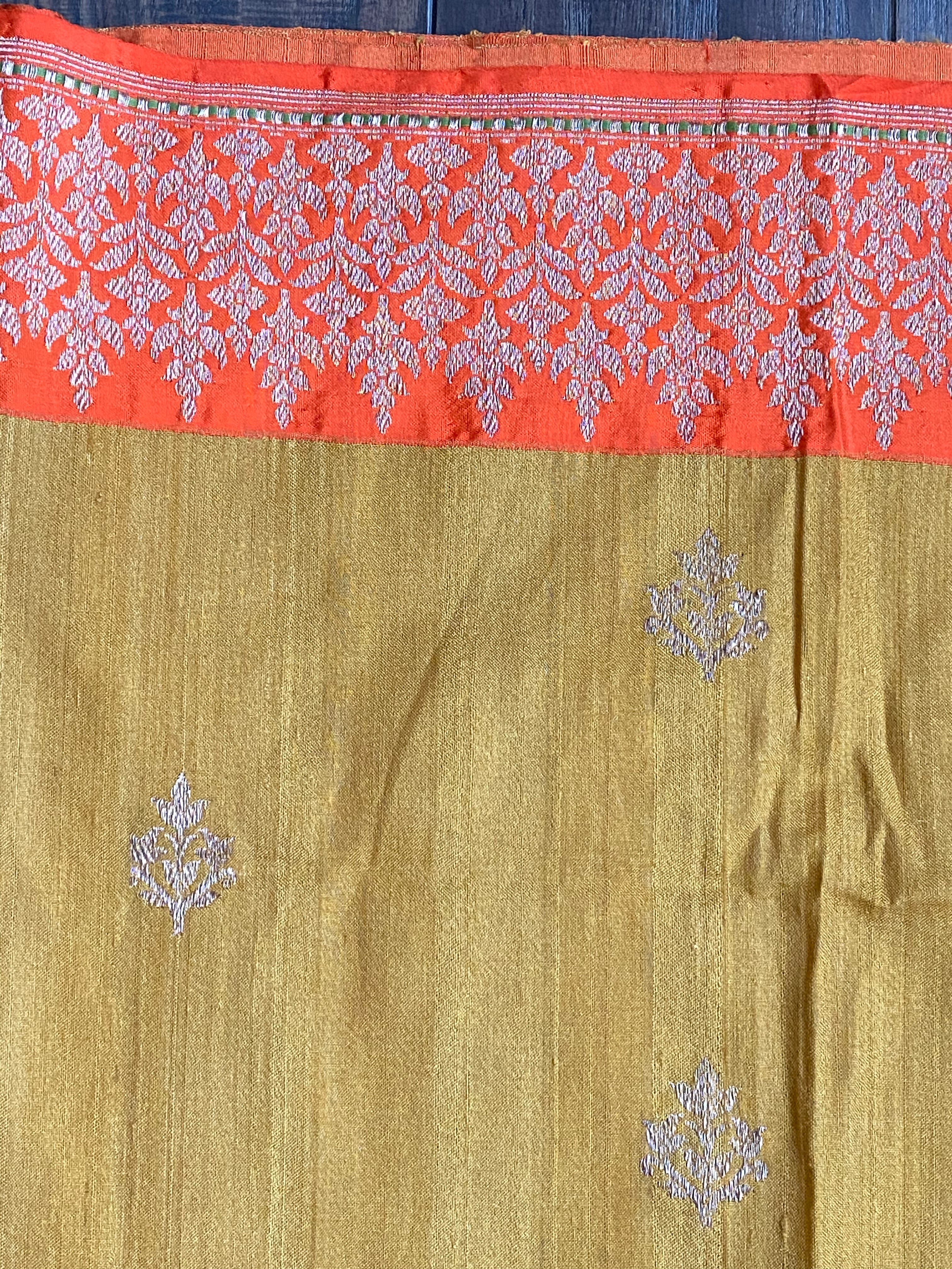 Tassur Silk Banarasi - Ochre Yellow Orange