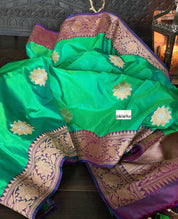 Pure Silk Banarasi - Sea Green Kadwa Woven