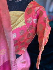 Designer Blouse - Peach Pink Dual Shaded