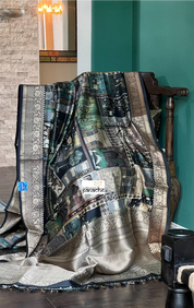 Heritage Silk Banarasi - Black Sea Green