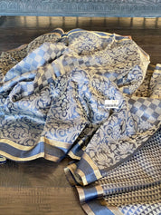 Tussar Silk - Steel Grey Woven