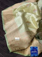 Pure Silk Banarasi - Pista Green Khadhua